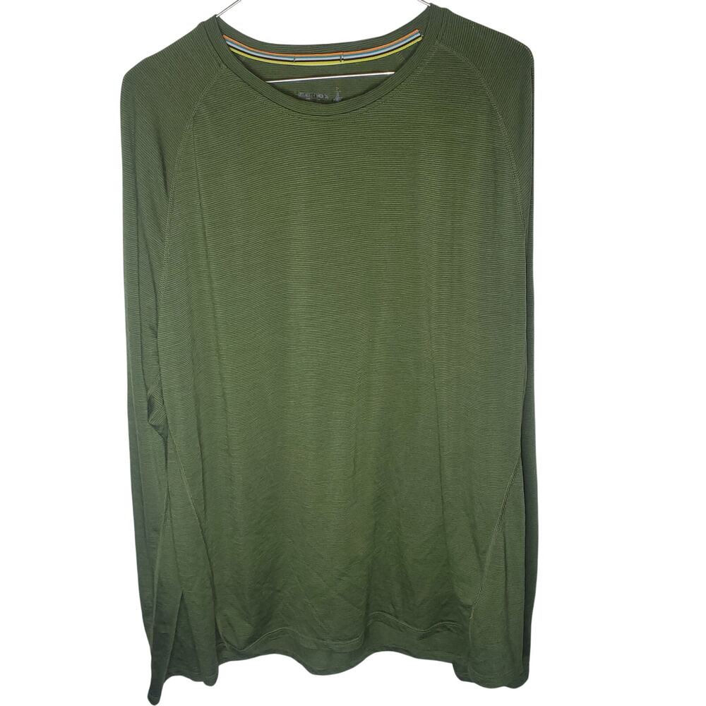Smartwool Merino 150 Baselayer Long Sleeve Men's XL Olive Green Stripe